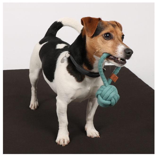 D&D Knotenball mit Schlaufe Harper - blau - 18,5 x 6cm – Bild 3